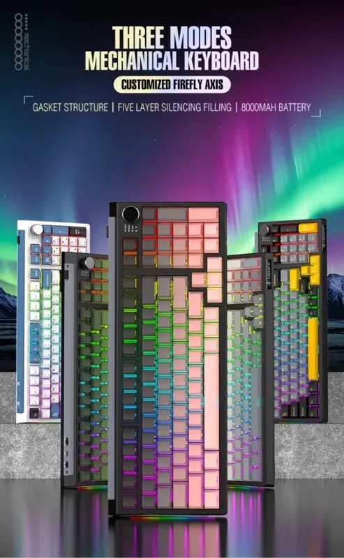 NEWFF JK980 RGB Three mode Wireless Mechanical Keyboard